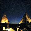 Pyramids and Sphinx at night